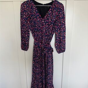 Elegant Pink and Blue Patterned Dress